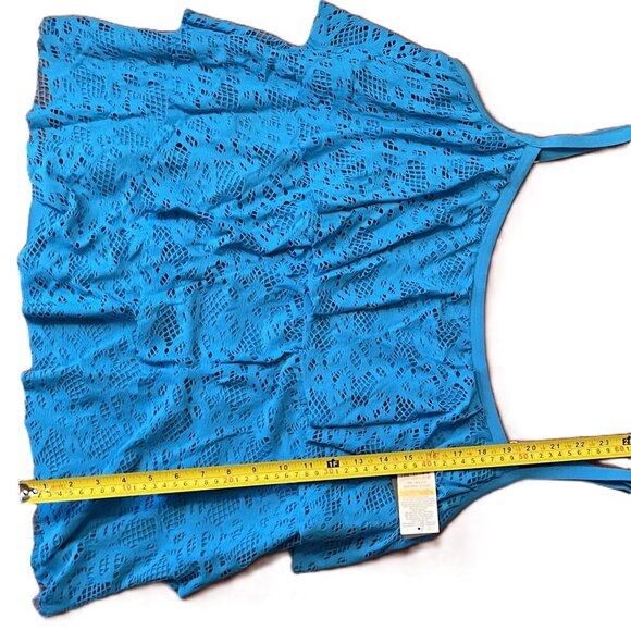 KENNETH COLE REACTION Womens BLUE 3 TIERED Swimsuit Top 3X Plus New w Tags 1066A - Picture 6 of 8